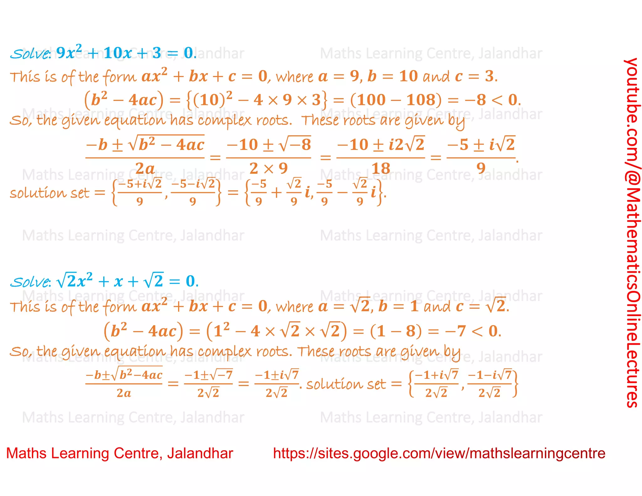 Class 11 Chapter 5 Complex Numbers and Quadratic Equations (Complex roots and square roots)Lecture 5.pdf