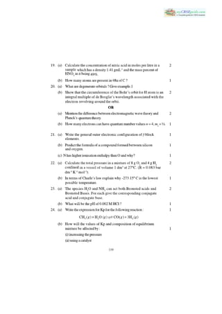 CBSE XI CHEMISTRY SOLVED PAPER