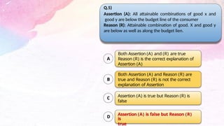 Comprehensive Class 11 Consumer's Equilibrium: Assertion & Reasoning ...