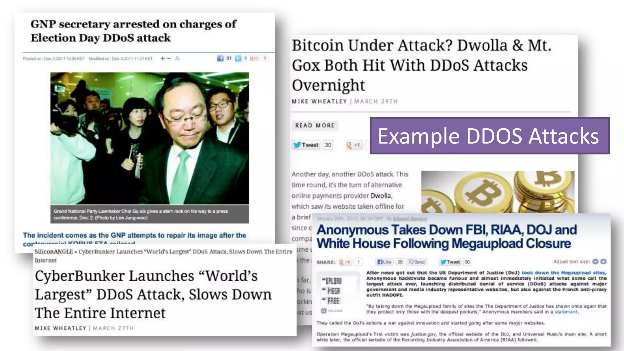 Example DDOS Attacks

54

 