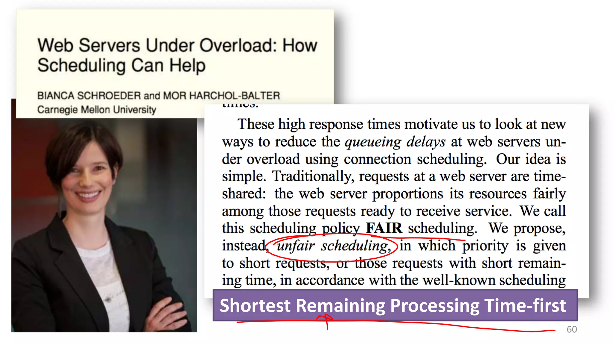 Shortest Remaining Processing Time-first
60

 