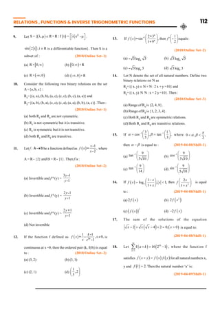 Class 12 Mathematics Topic Wise Line by Line Chapter 2 Relations ...