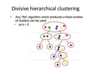 Divisive hierarchical clustering
 