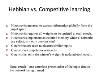 Hebbian vs. Competitive learning
 