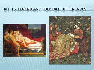 MYTH/ LEGEND AND FOLKTALE DIFFERENCES

 