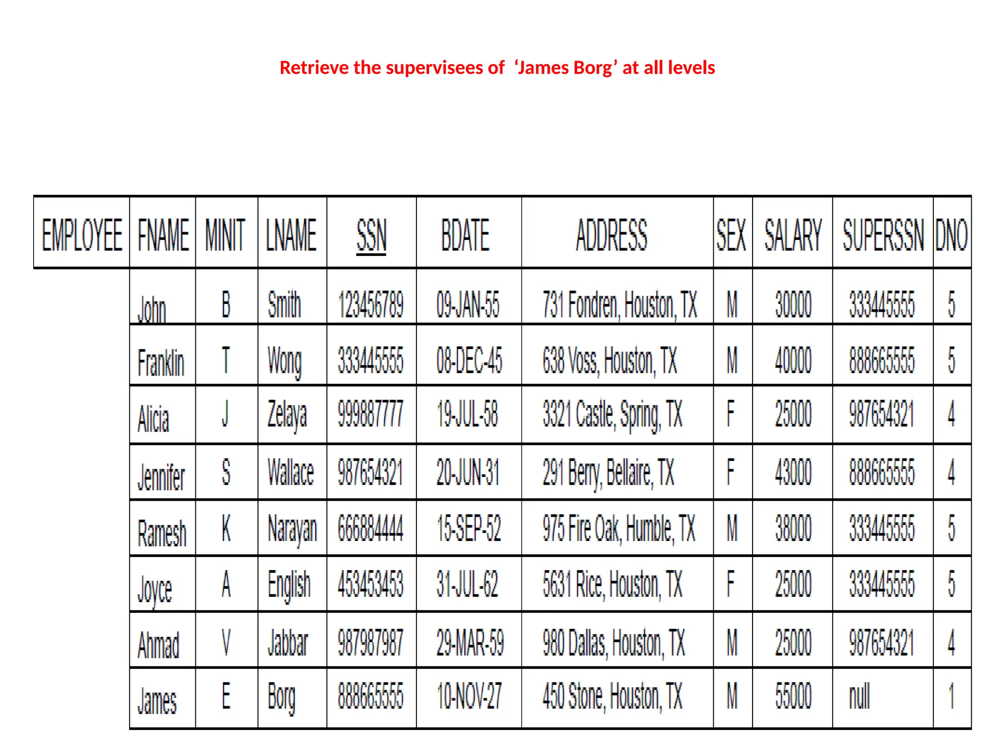 Retrieve the supervisees of ‘James Borg’ at all levels
 