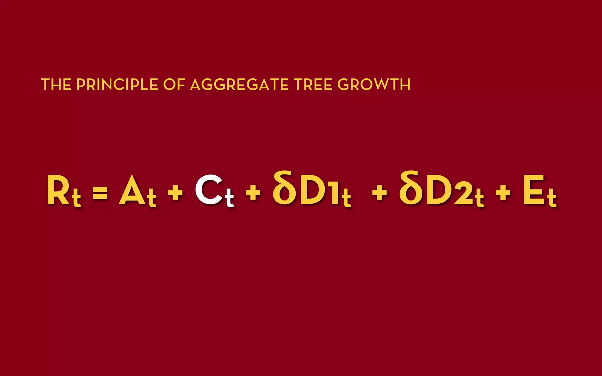 THE PRINCIPLE OF AGGREGATE TREE GROWTH




Rt = At + Ct + δD1t + δD2t + Et
 