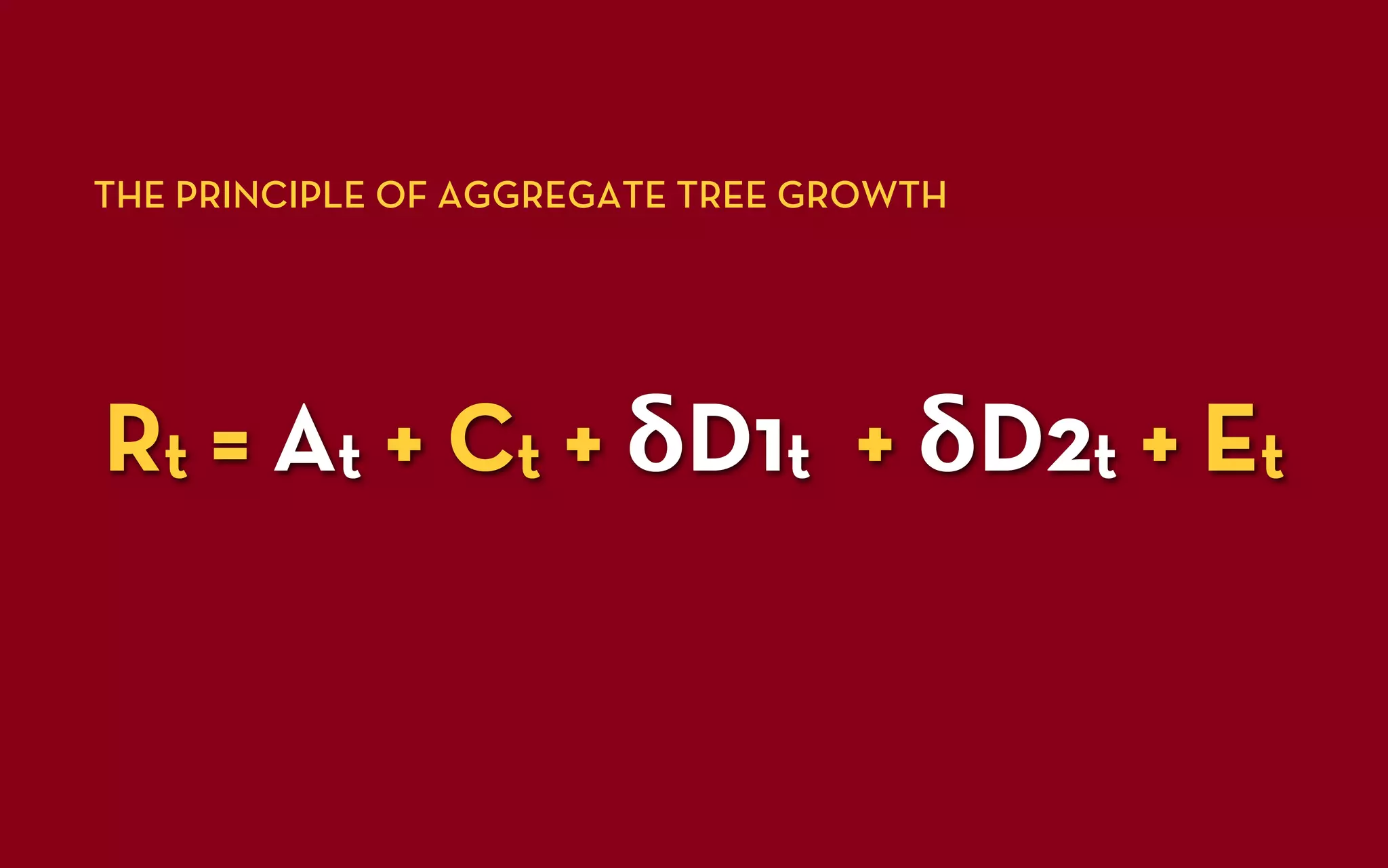 THE PRINCIPLE OF AGGREGATE TREE GROWTH




Rt = At + Ct + δD1t + δD2t + Et
 