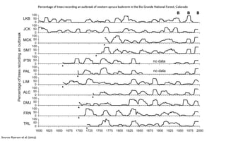 Percentage of trees recording an outbreak of western spruce budworm in the Rio Grande National Forest, Colorado




Source: Ryerson et al. (2003)
 