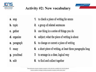 Activity #2: New vocabulary
 
