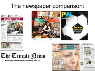 The newspaper comparison: 