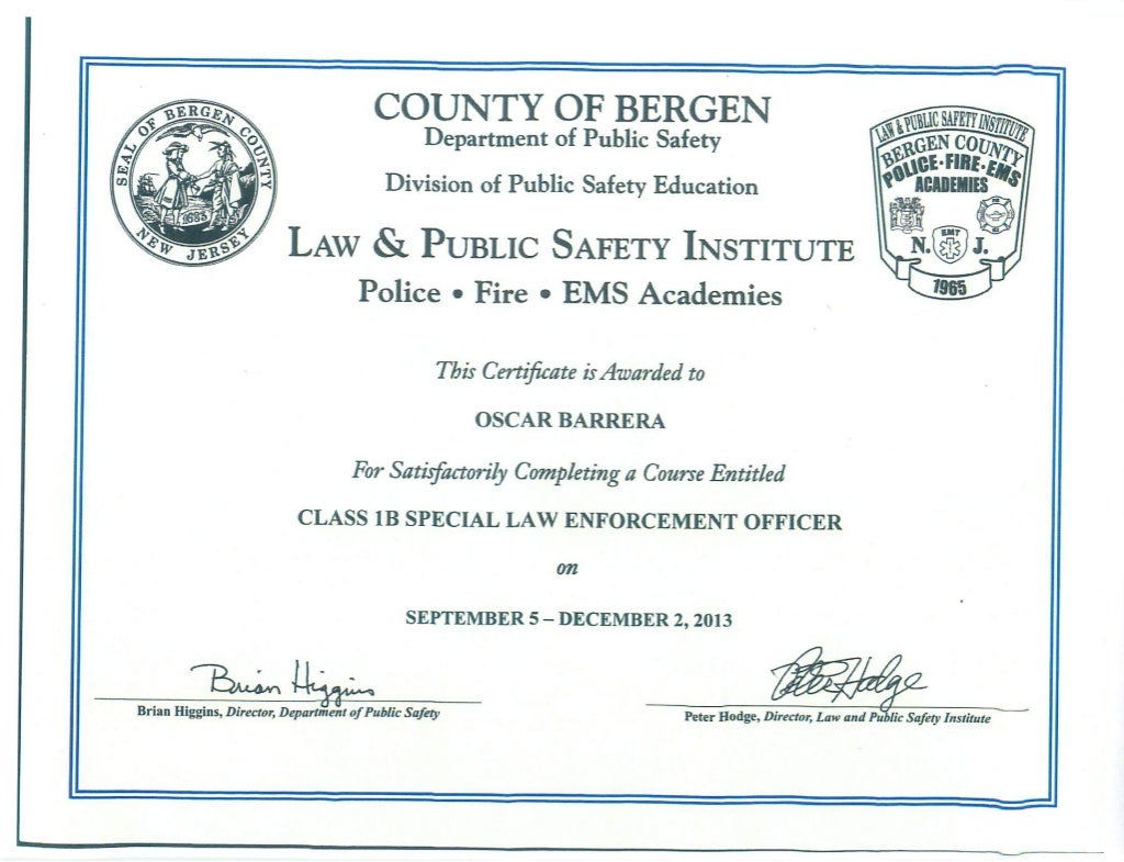 Class 1B Special Law Enforcement Officer Certification Class 1B Special Law Enforcement Officer Certification