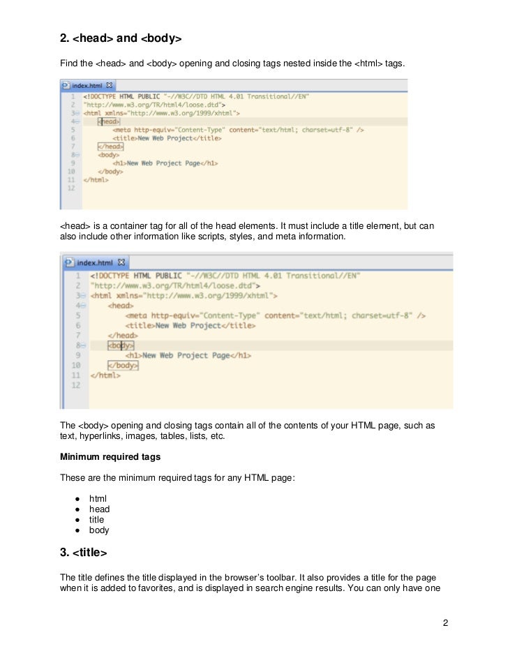 Class 1 handout (2) html exercises