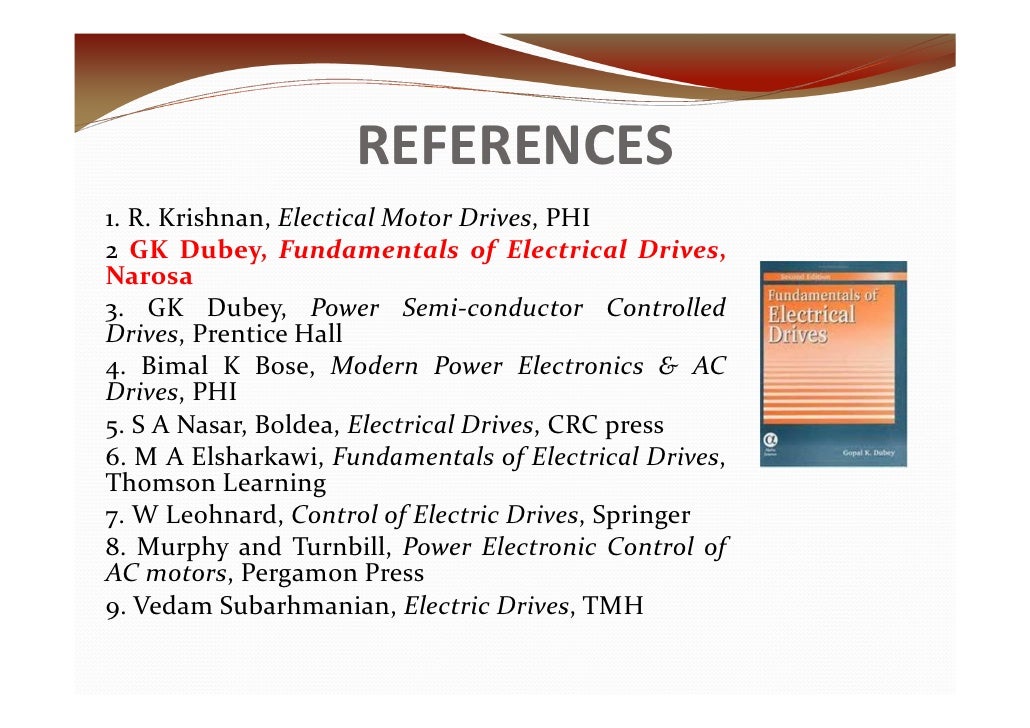 fundamentals of electrical drives by g k dubey