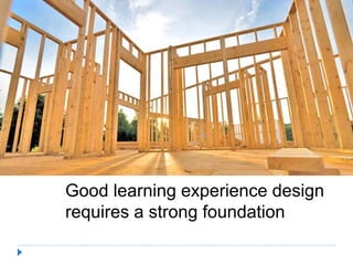 Good learning experience design
requires a strong foundation
 