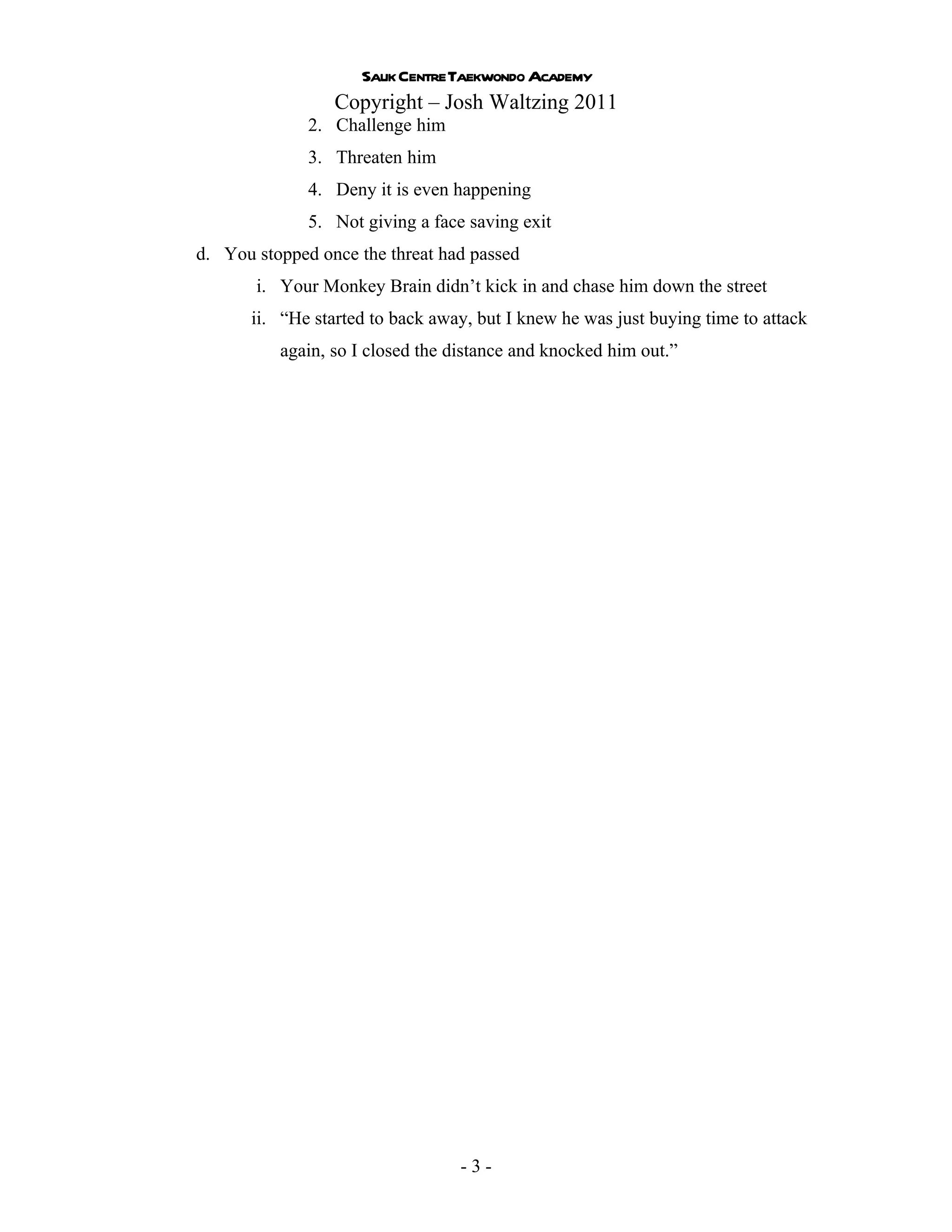 Class 1 What is Self Defense | PDF