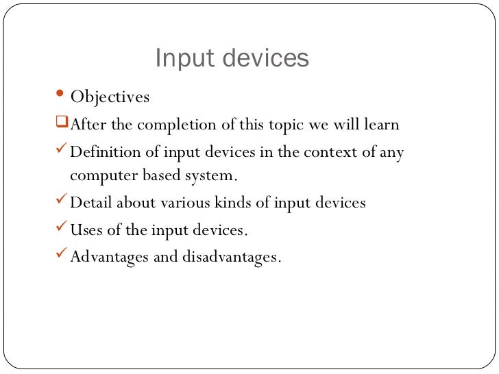 class lecture on input & output devices(part1)