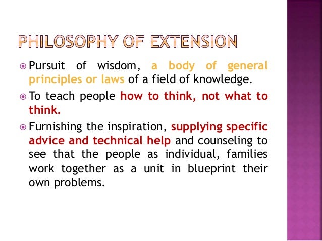 Extension Education Process Principles And Philosophy