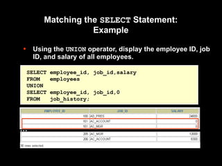 Oracle SET Operators and types Union Union all, MINUS, Intersect | PPT