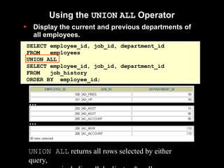 Oracle SET Operators and types Union Union all, MINUS, Intersect | PPT