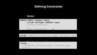 Oracle Constraints - adding, removing, deleting | PPTX