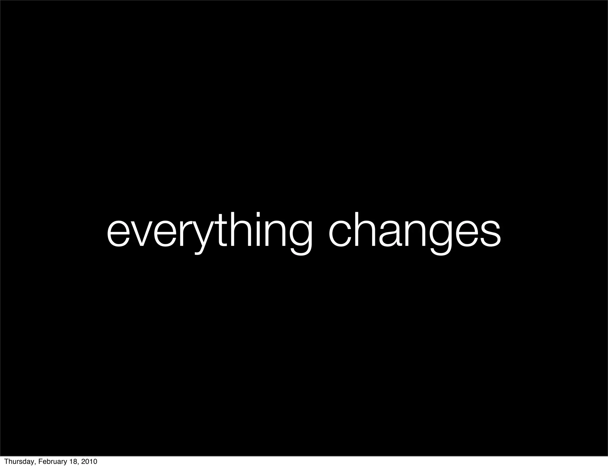 everything changes



Thursday, February 18, 2010
 