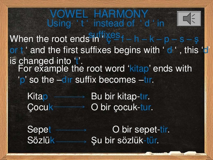 Class 2 vowel harmonysentence structure