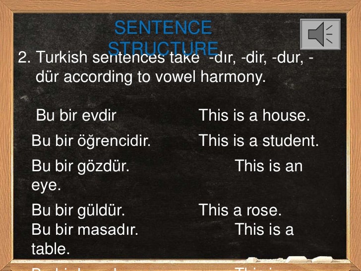 Class 2 vowel harmonysentence structure