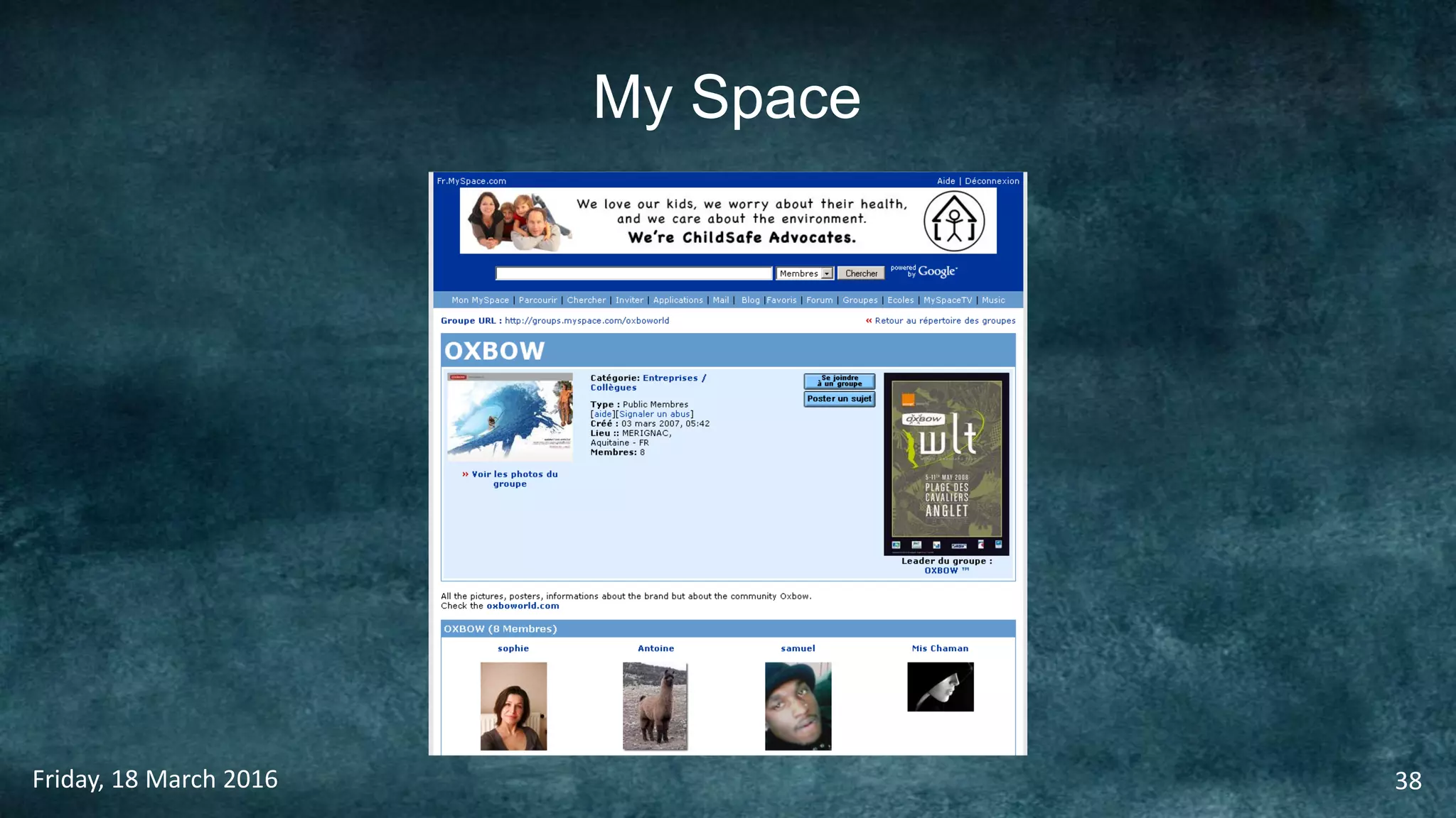 My Space
Friday, 18 March 2016 38
 