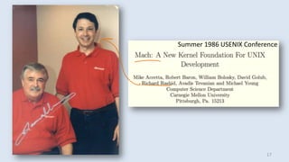 Is Windows
NT/XP/7/8
really a
microkernel?
17
Summer 1986 USENIX Conference
 