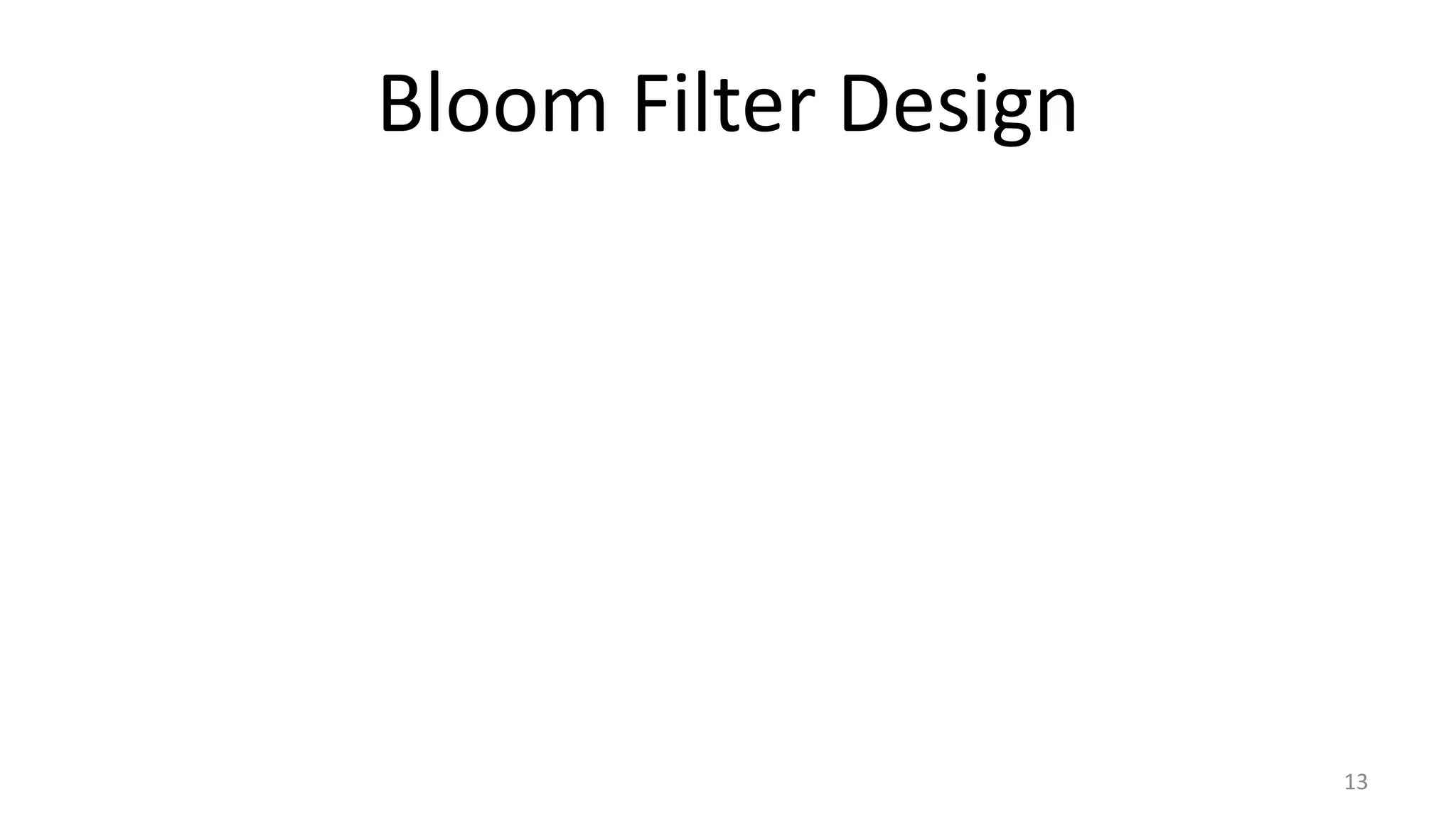 Bloom Filter Design
13
 
