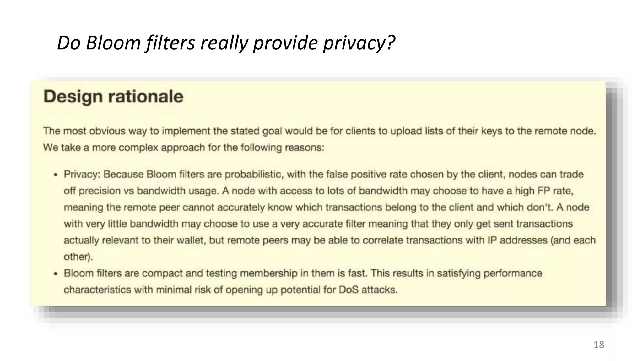 18
Do Bloom filters really provide privacy?
 