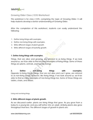 growing older class 2 evs worksheet practice worksheet cbse icse