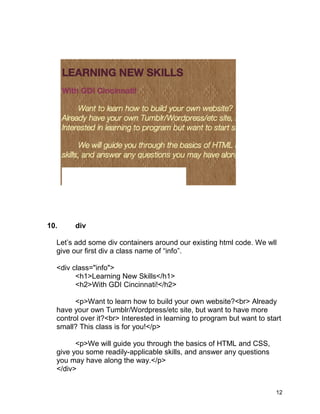 Class 2 handout css exercises (2) | PDF
