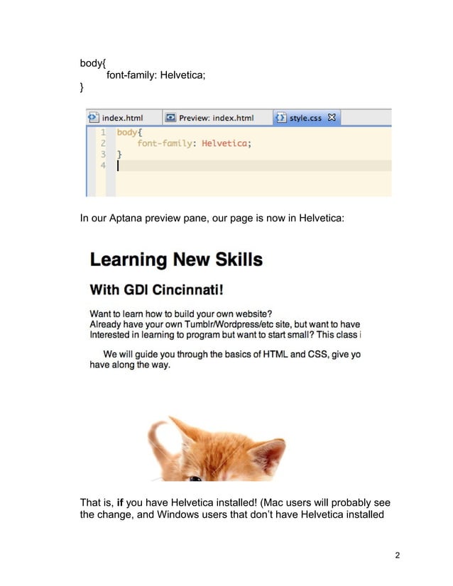 Class 2 handout css exercises (2) | PDF