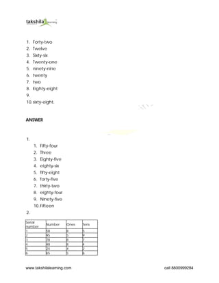 class 2 maths place value worksheet