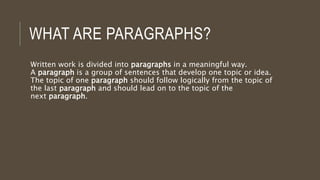 Class 2 Paragraph Writing TOPIC SENTENCES.pptx