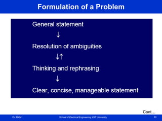 Dr. MKM School of Electrical Engineering, KIIT University 33
Formulation of a Problem
Cont…
 