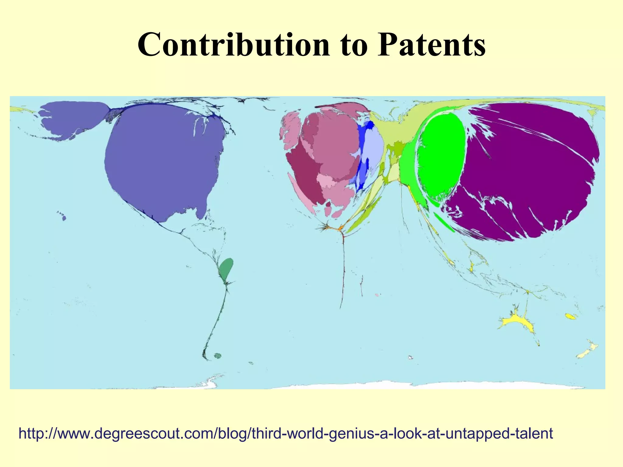 http://www.degreescout.com/blog/third-world-genius-a-look-at-untapped-talent
Contribution to Patents
 