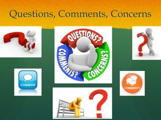 Questions, Comments, Concerns
 