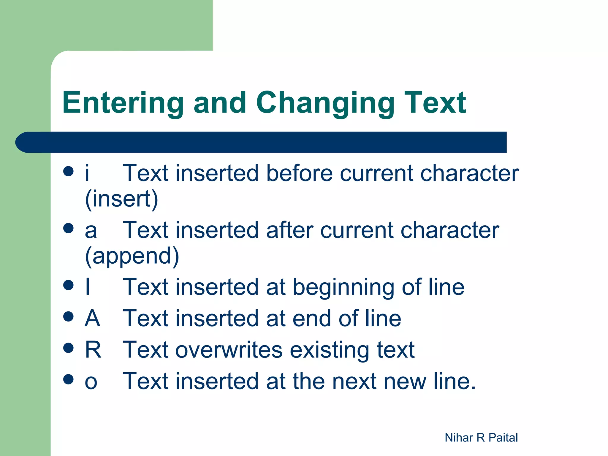 Unix class2 vi editor ppt