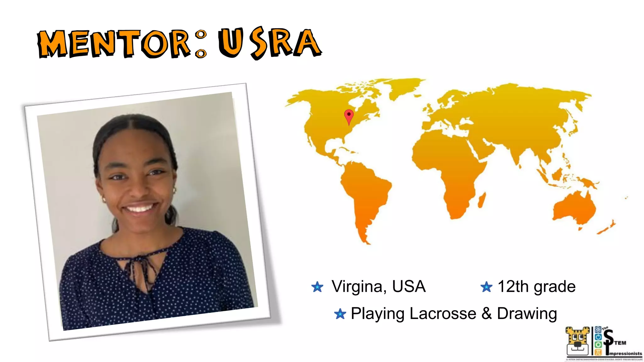 Virgina, USA 12th grade
Playing Lacrosse & Drawing
 