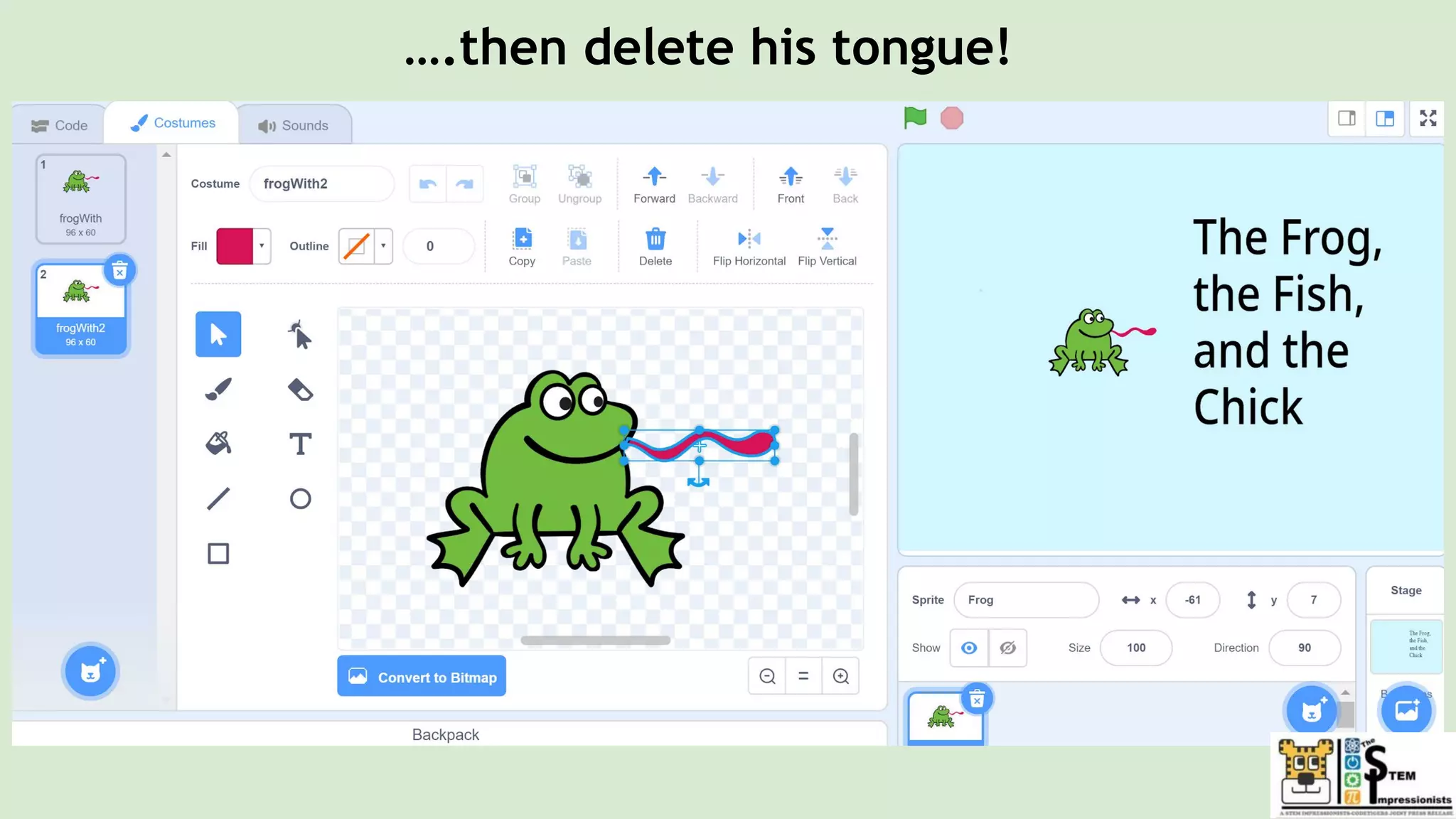 ….then delete his tongue!
 