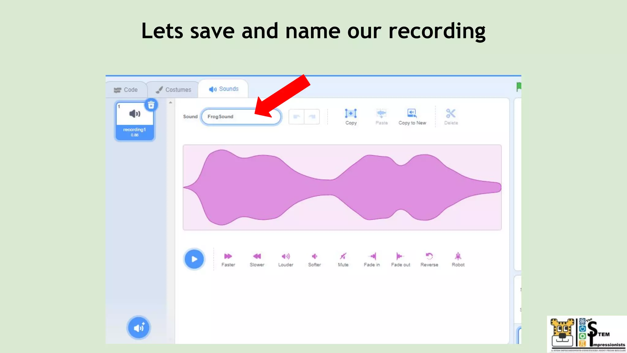 Lets save and name our recording
 
