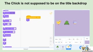 The Chick is not supposed to be on the title backdrop
 