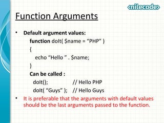Class 3 - PHP Functions | PPT | Programming Languages | Computing