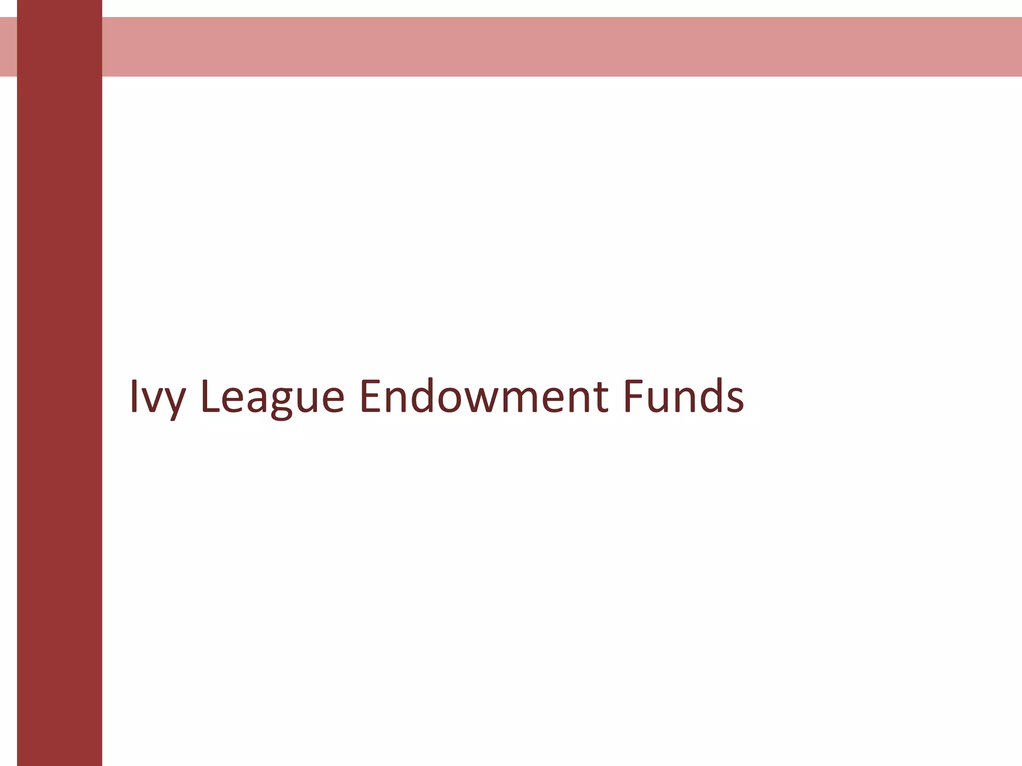 Ivy League Endowment Funds
 