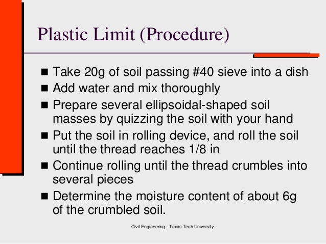 plastic limit test plastic limit test