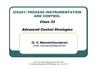 Class 33 advanced control strategies - cascade control | PDF