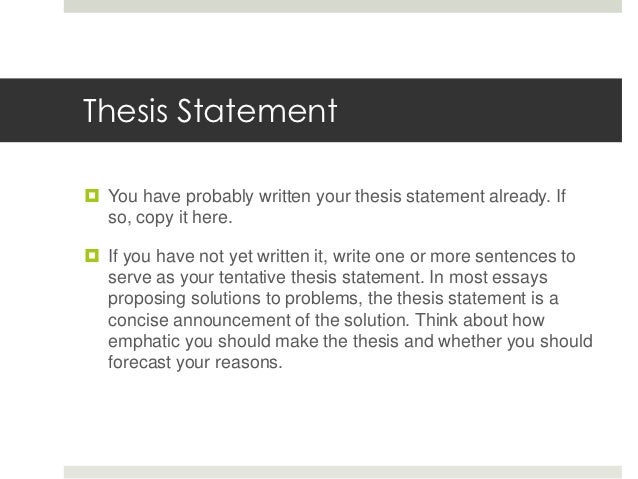 how to write a tentative thesis statement